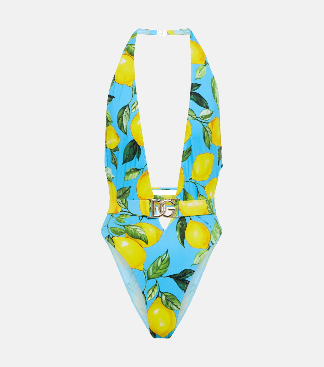 

Купальник с принтом и халтернеем Dolce&Gabbana, Limoni Fdo Azzurro