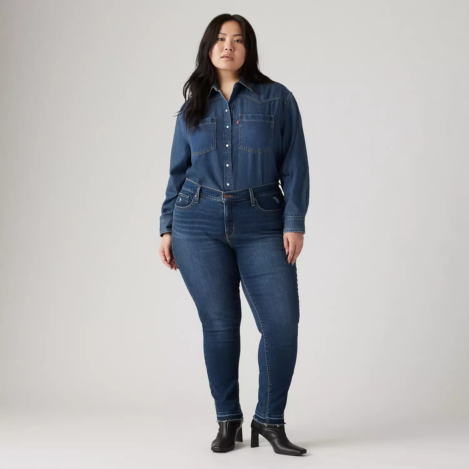 

311 моделирующие женские джинсы скинни (большие размеры) Levi's, цвет The Best Seller - Dark Wash