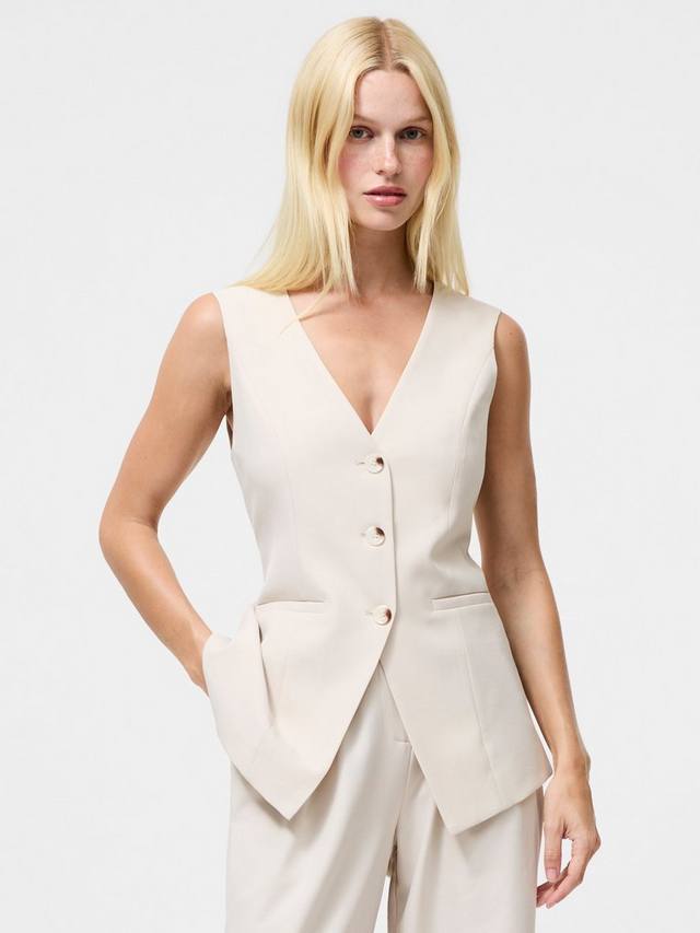 

Имола приталенный жилет French Connection, Sandshell