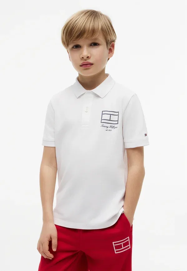 Футболка-поло с вышитым флагом Tommy Hilfiger, белый