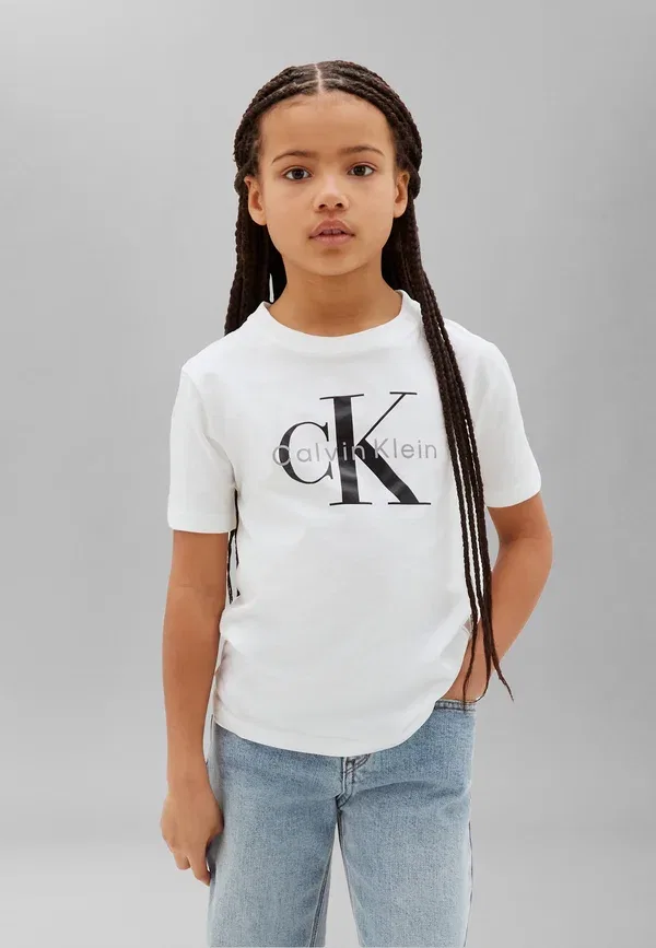 Футболка с принтом Calvin Klein Jeans, ярко-белый