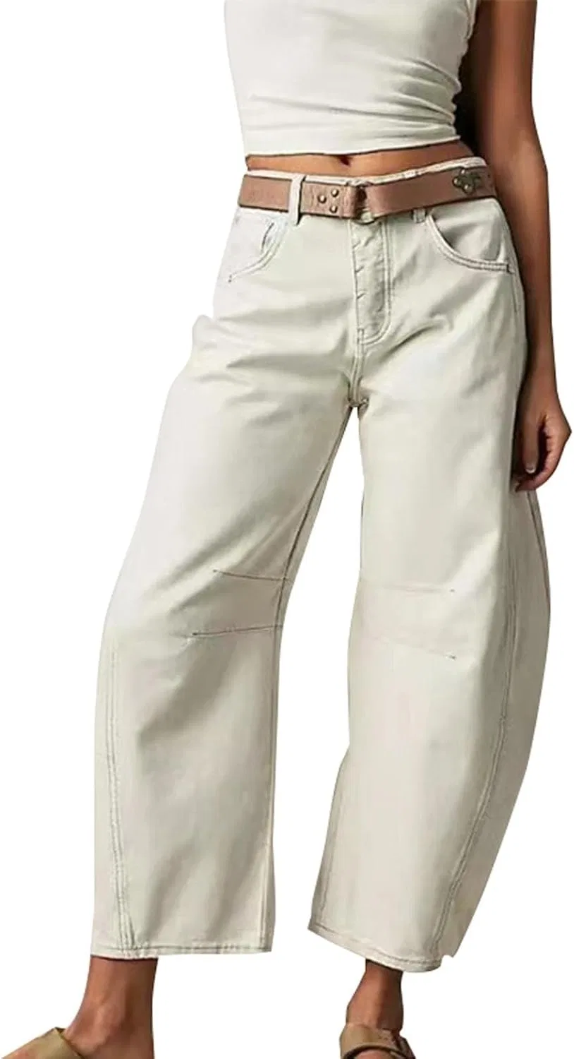 Джинсы широкие прямые Women's Corduroy Pants, белый