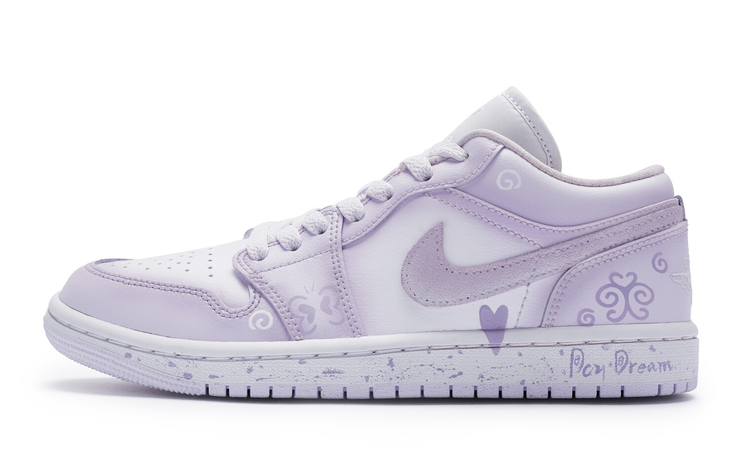 Кроссовки Air JORDAN 1 Vintage Basketball Shoes Women's Low-Top White Purple