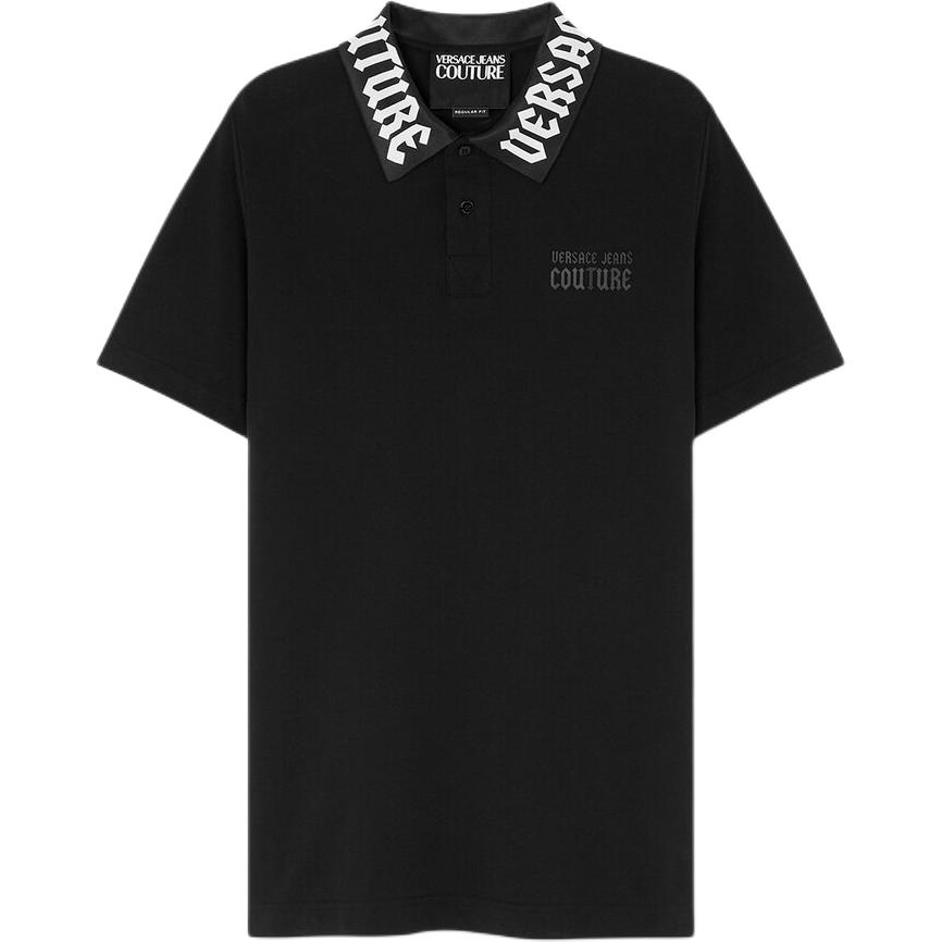 

Поло с воротником с логотипом VERSACE JEANS COUTURE, черный
