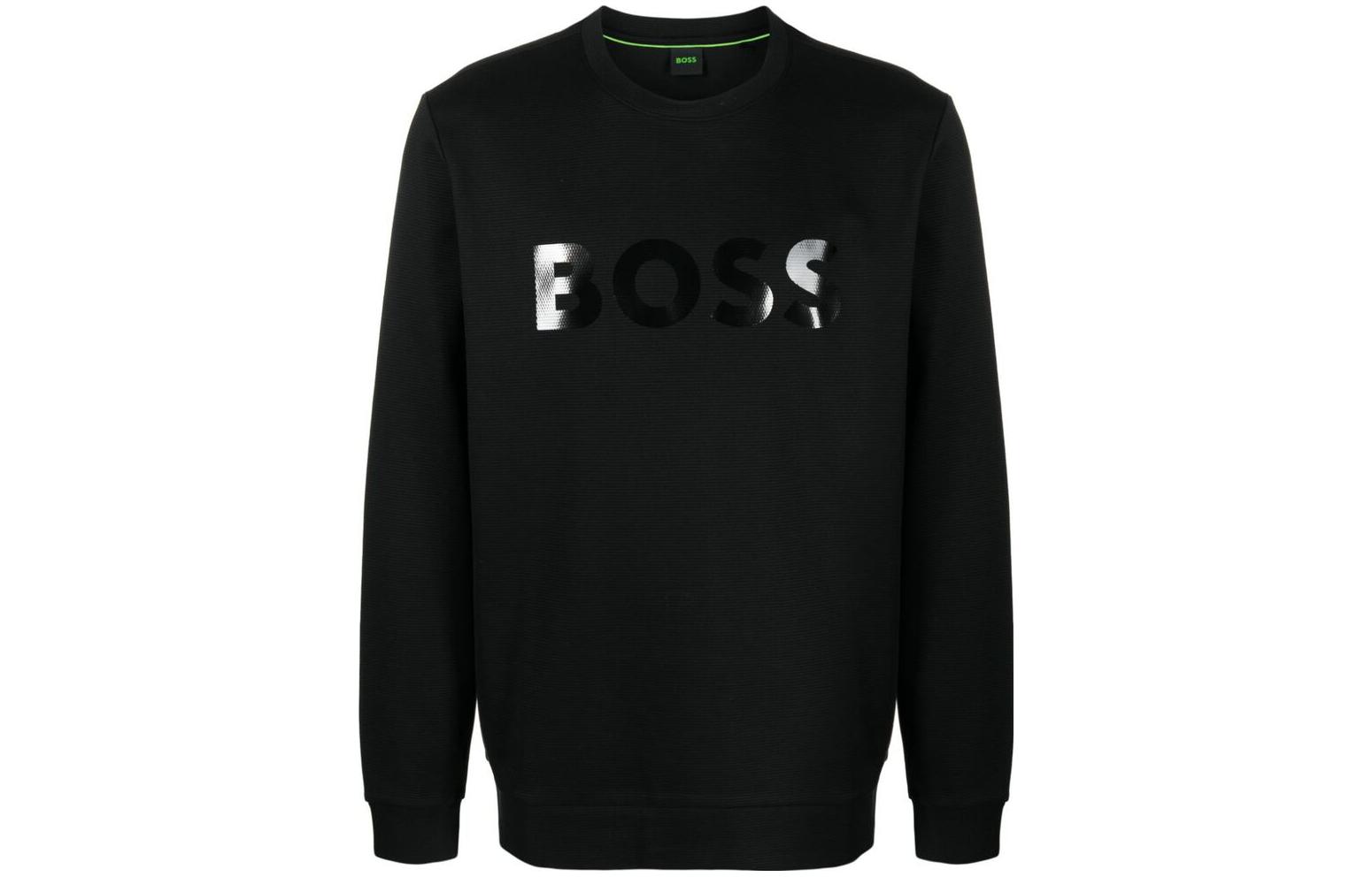 

Футболка с зеркальным логотипом HUGO BOSS, черная