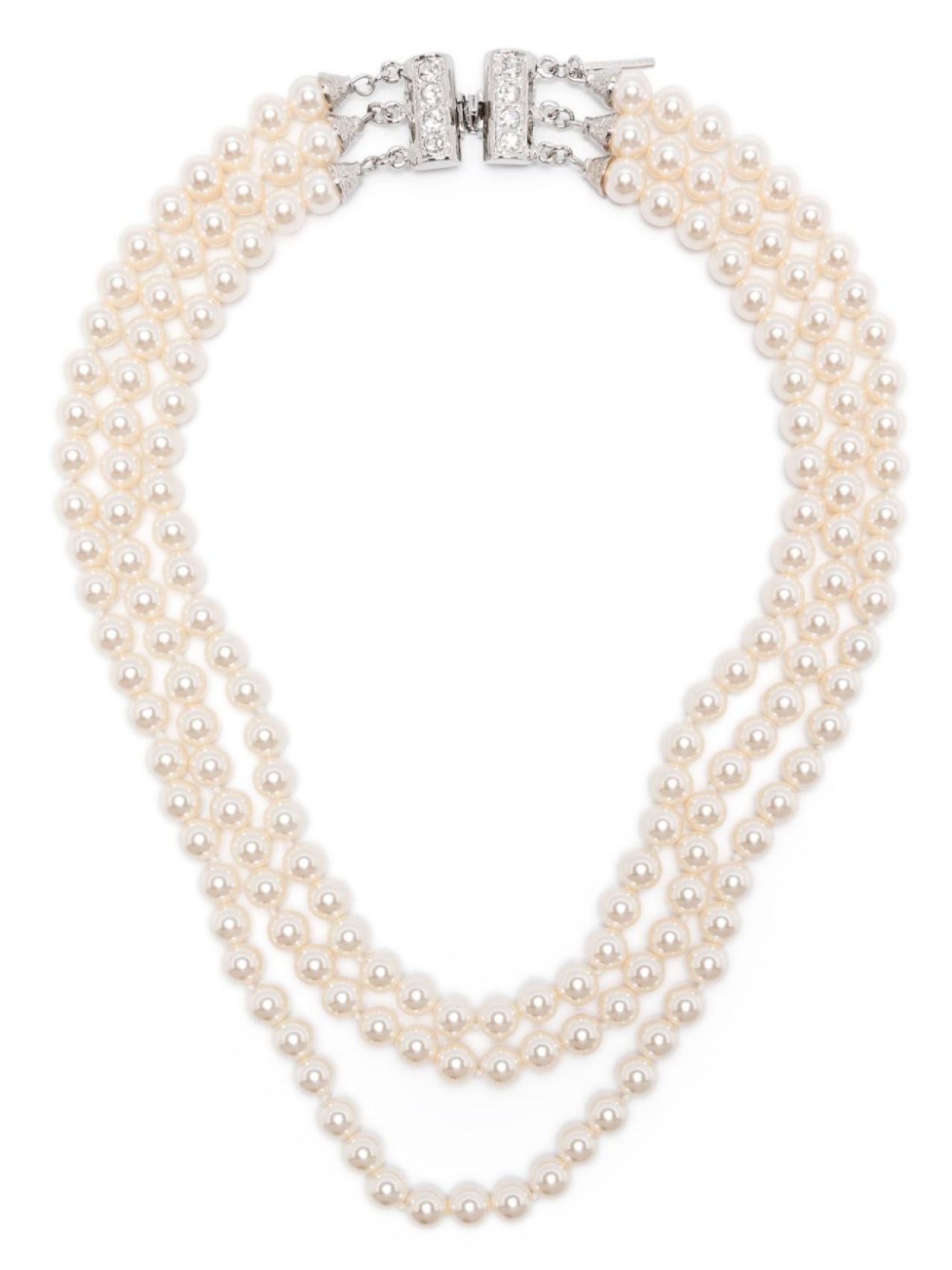 

Alessandra Rich колье Three Rounds Of Pearl, нейтральный цвет