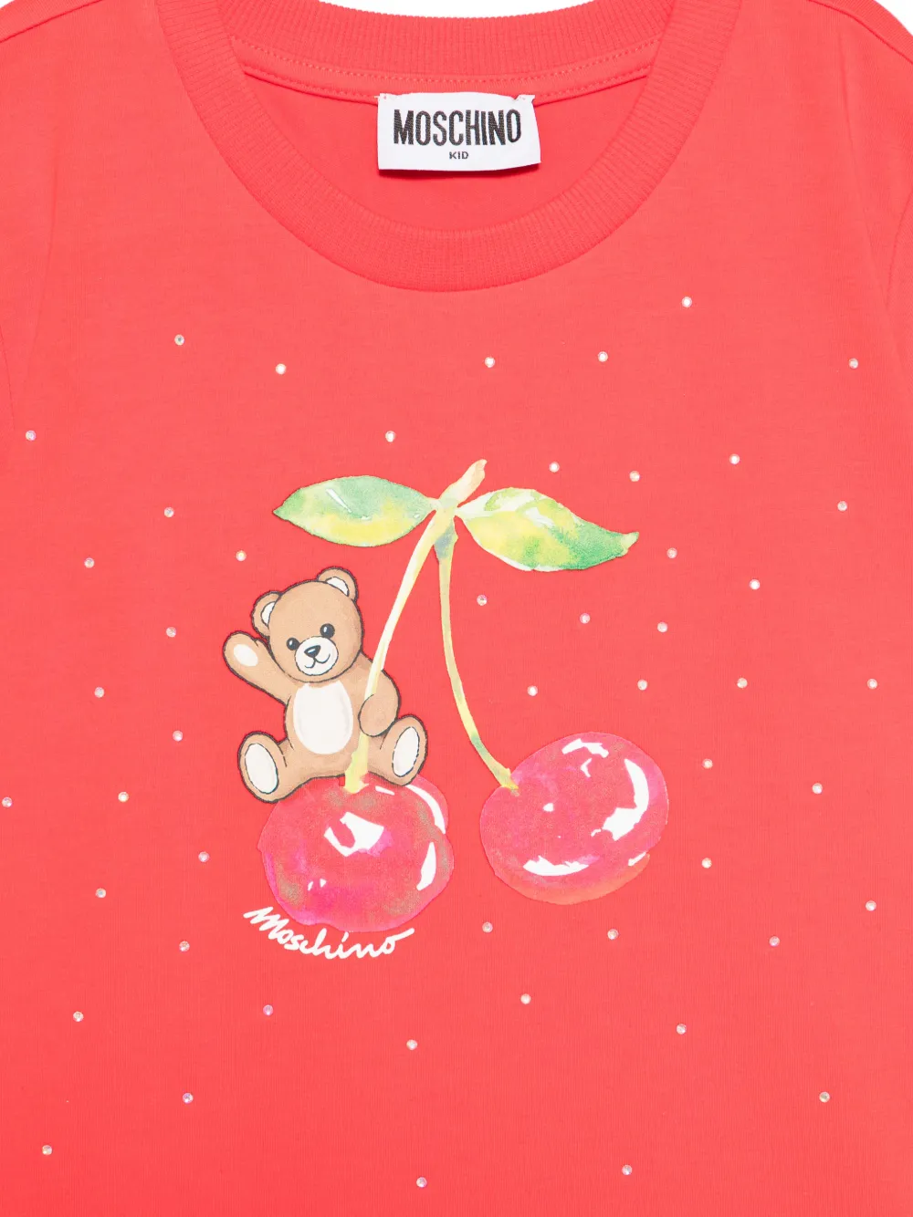 Футболка Cherry Teddy Moschino Kids, красный — фото 3