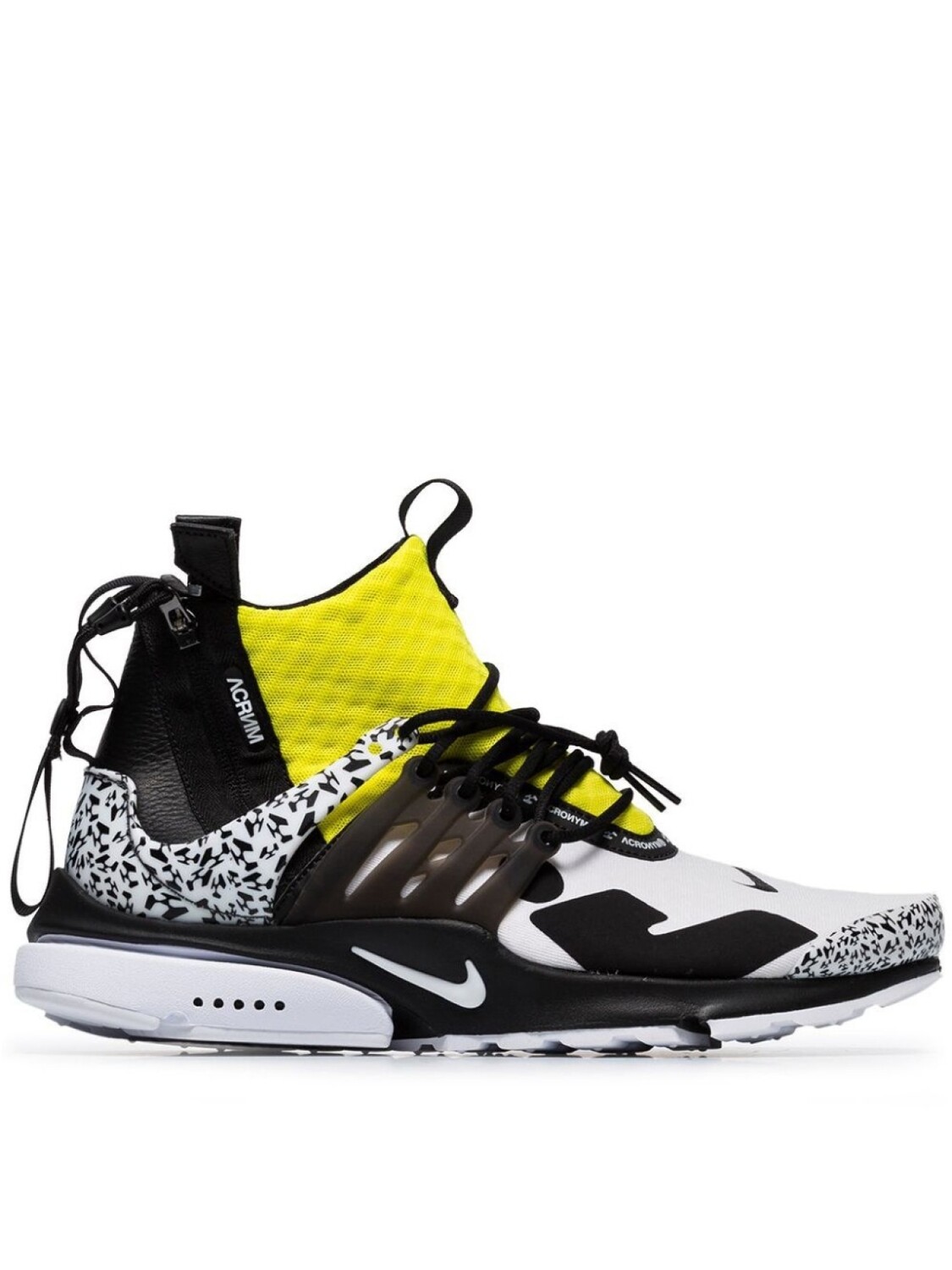 

Кроссовки Nike х Acronym Air Presto Mid, черный/белый/желтый