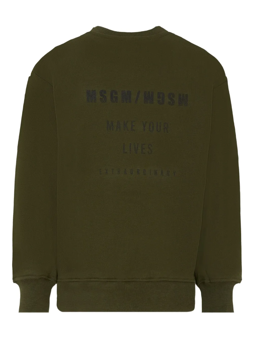 Толстовка с круглым вырезом и принтом логотипа MSGM Kids, зеленый — фото 2
