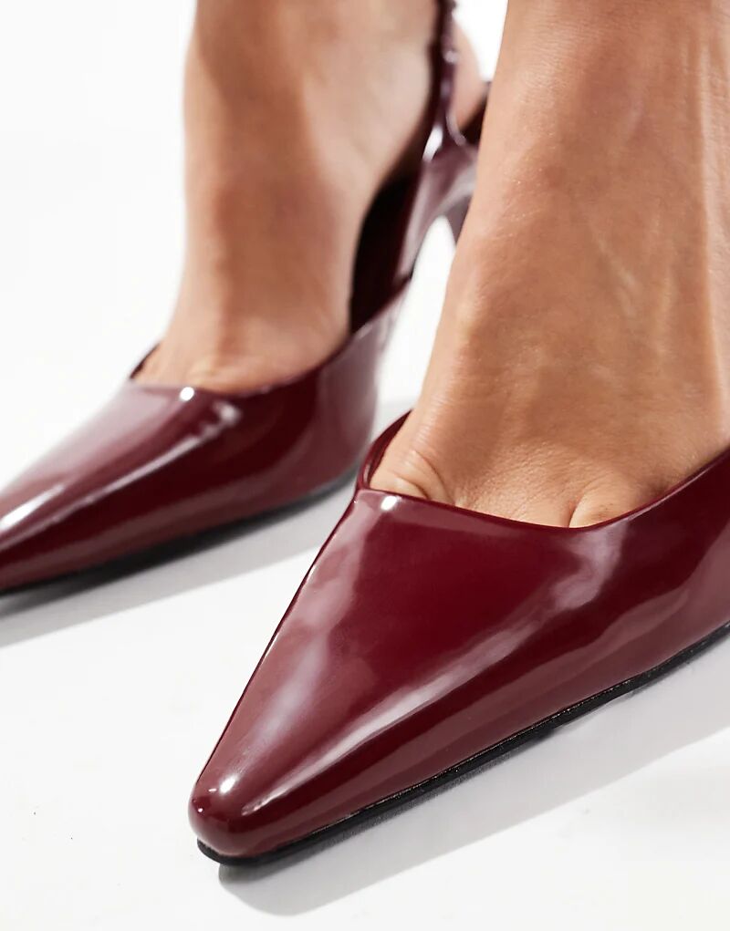 Туфли Simmi London Darcia с острым носком и пяткой на каблуке бордового цвета SIMMI Shoes — фото 3