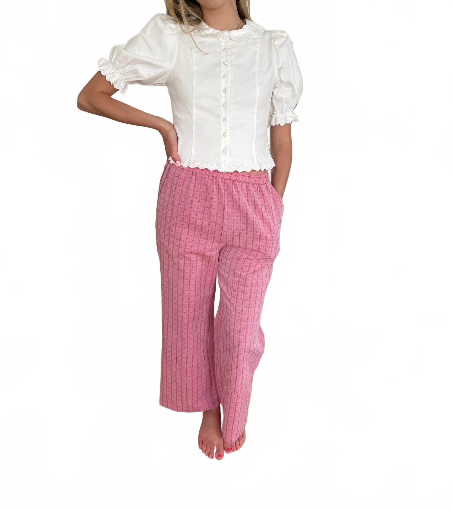 

Широкие брюки Edvina с вышивкой и принтом FRNCH, красный