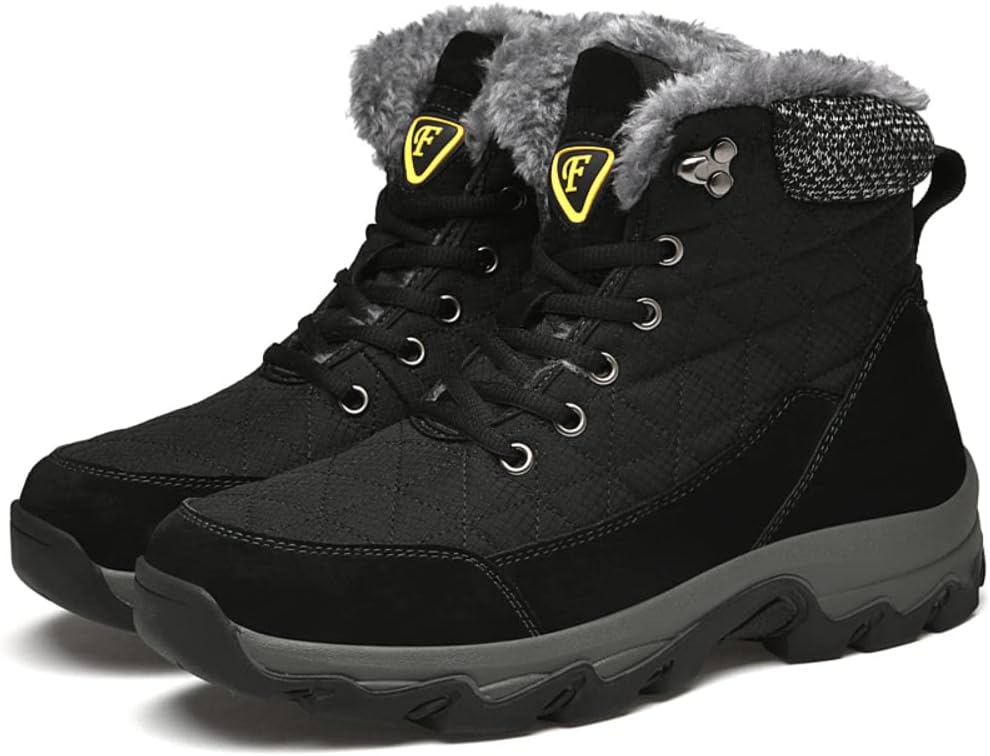 

Зимние ботинки SUKKCCNO, противоскользящие, с теплой полностью меховой подкладкой, мужские, для снега, водонепроницаемые, для альпинизма и активного отдыха, черный
