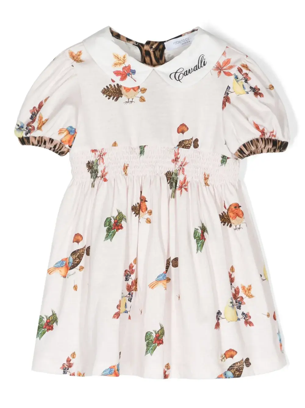 

Платье с графичным принтом и вышитым логотипом Roberto Cavalli Junior, нейтральный