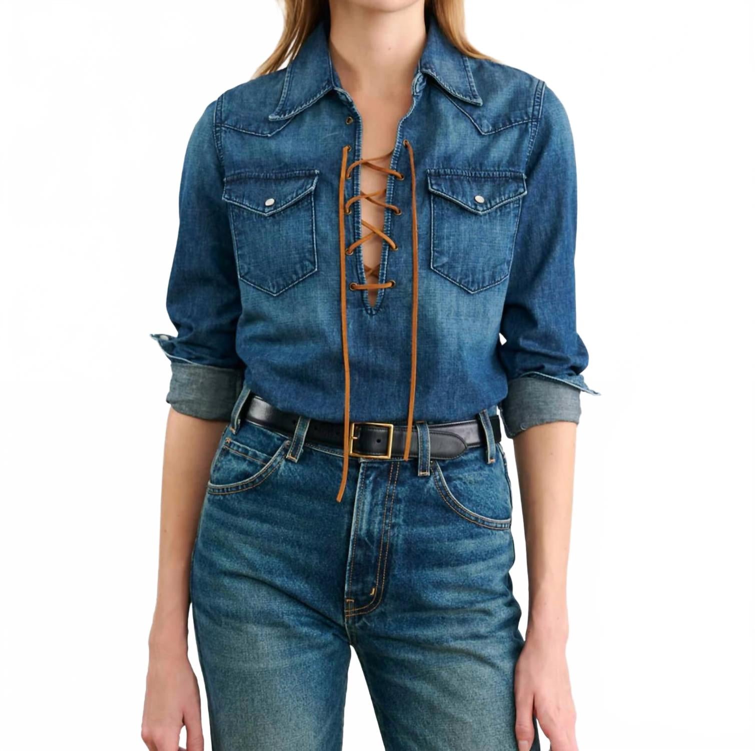 

Джинсовая рубашка Collins в классической стирке NILI LOTAN, Classic Wash
