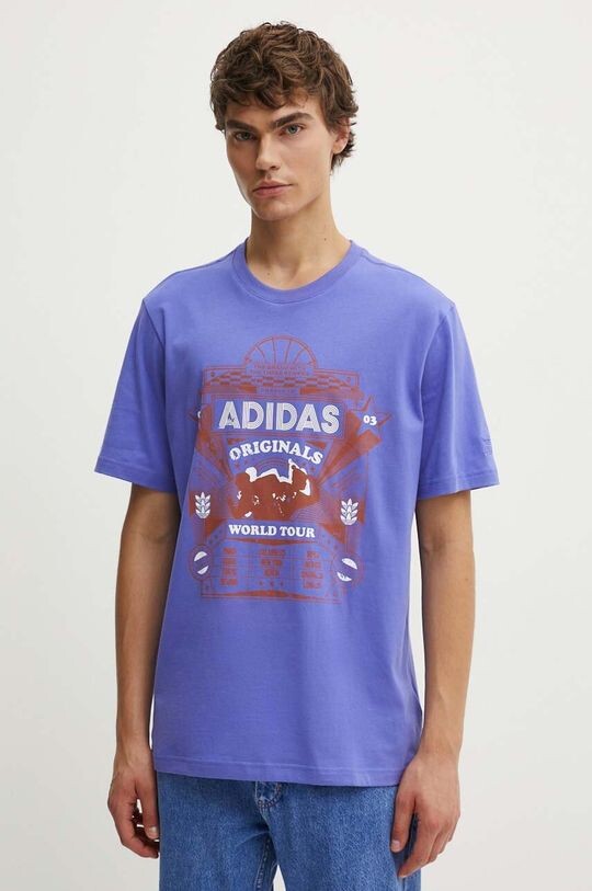 

Хлопковая футболка adidas Originals, фиолетовый