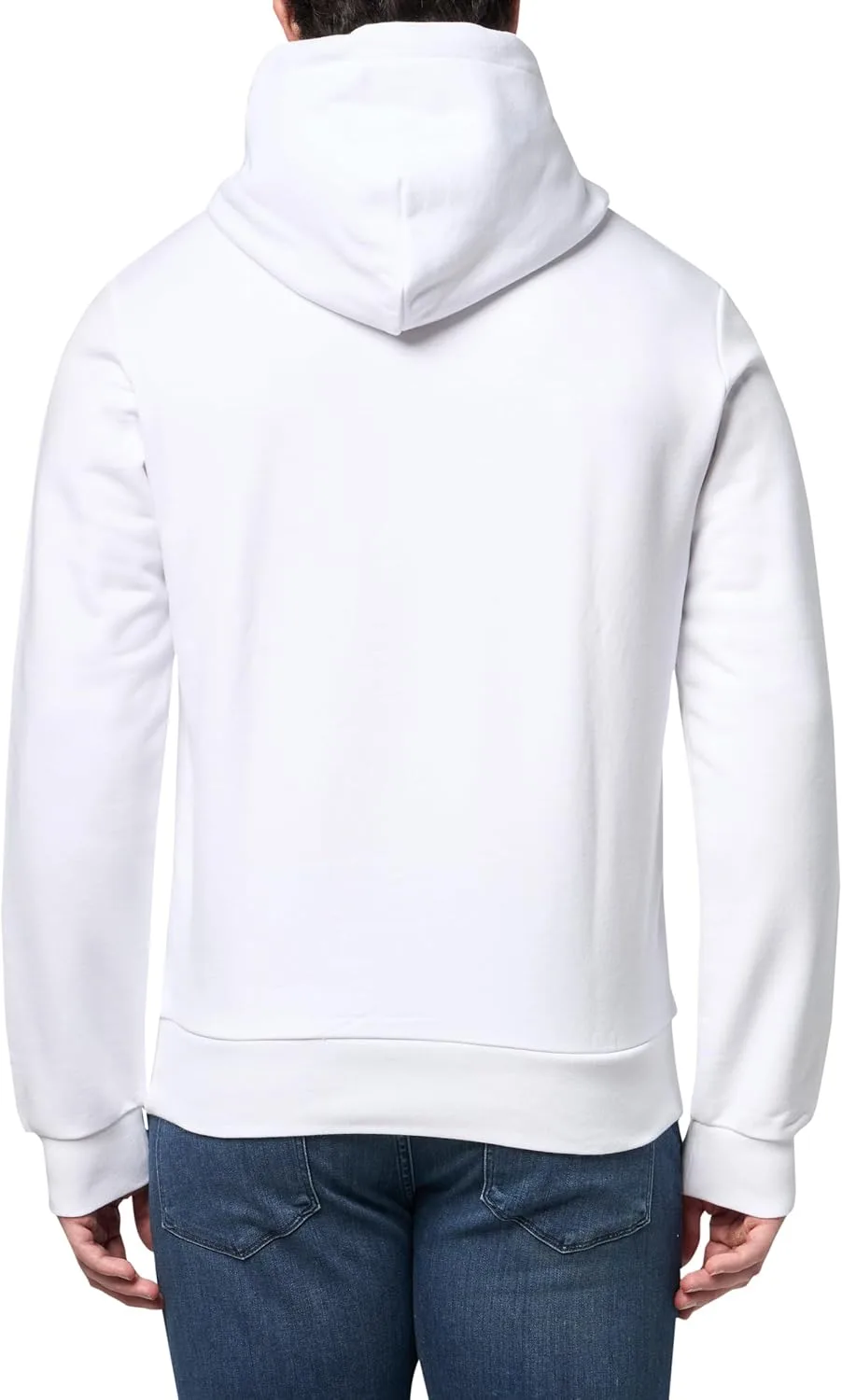 Толстовка Lacoste Мужская хлопковый флис с капюшоном, однотонная, белый — фото 2