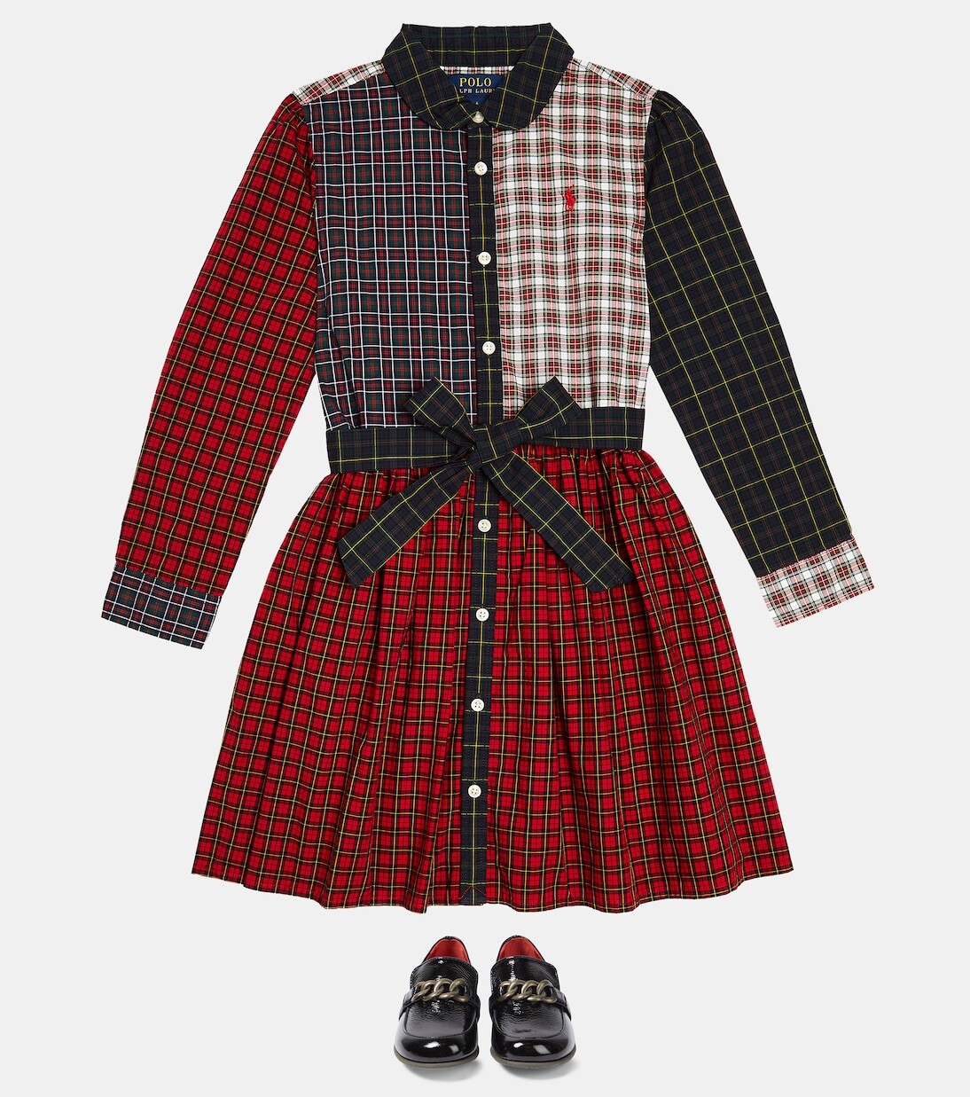 Платье junia в клетку из хлопка Polo Ralph Lauren Kids, мультиколор — фото 2
