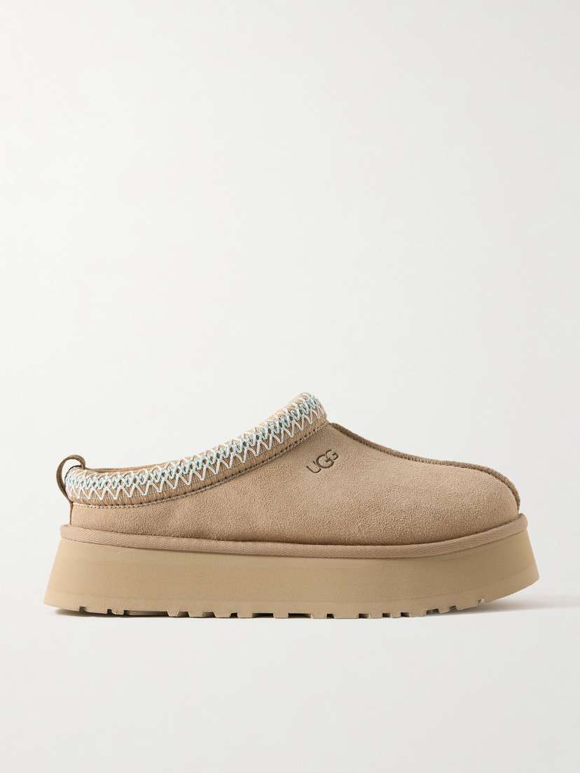 Тапочки Tazz на платформе из шерстяной смеси с флисовой подкладкой и вышивкой Ugg, желтый