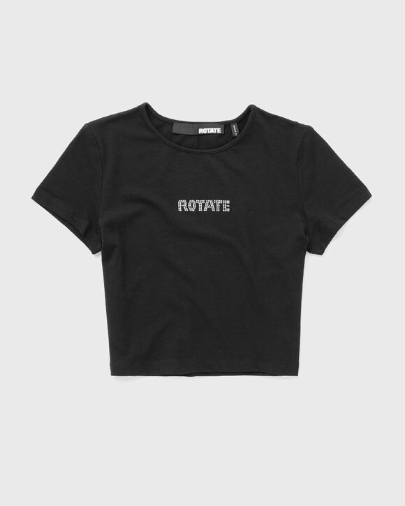

Топ Rotate Birger Christensen Cropped Logo Tee, черный