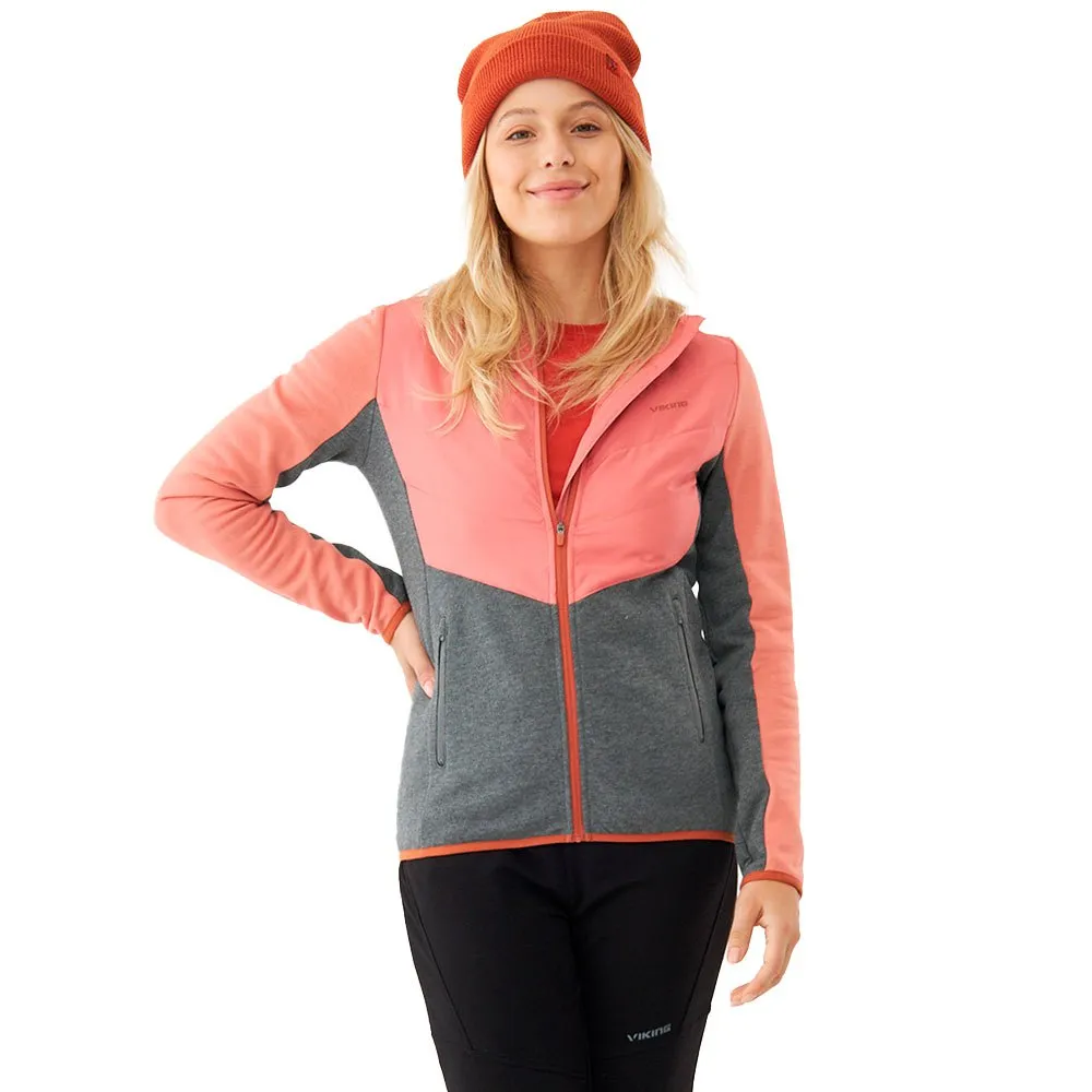 

Толстовка Viking Creek full zip, серый/розовый