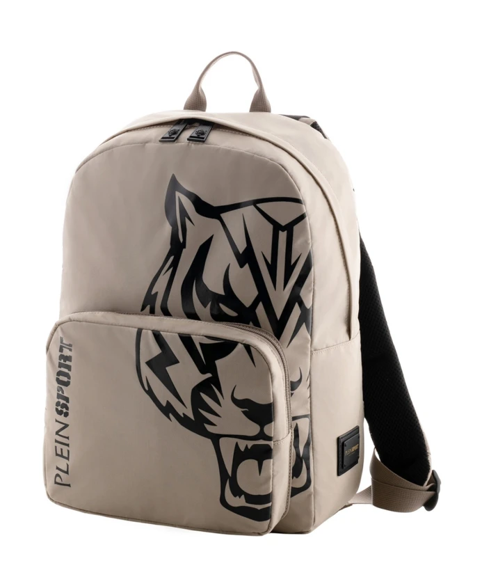 

Стильный нейлоновый рюкзак коричневого цвета Plein Sport, бежевый