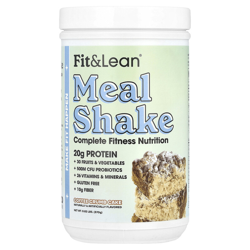 

Fit & Lean, Meal Shake, комплексное питание для фитнеса, со вкусом кофейной крошки, 370 г (0,82 фунта)