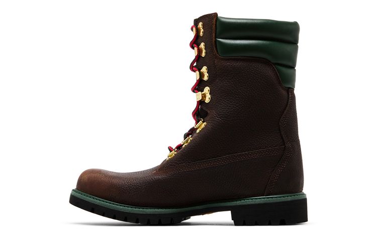 Мужские ботинки Timberland Super Boot высокие из зернистой кожи, коричнево-зеленый — фото 3