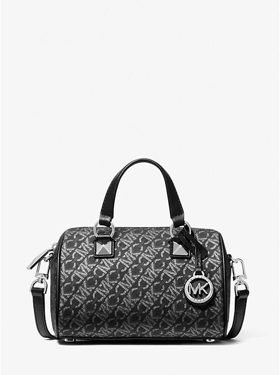 

Сумка-мешок Grayson Small Metallic Empire Monogram Duffel Crossbody Michael Kors, черный