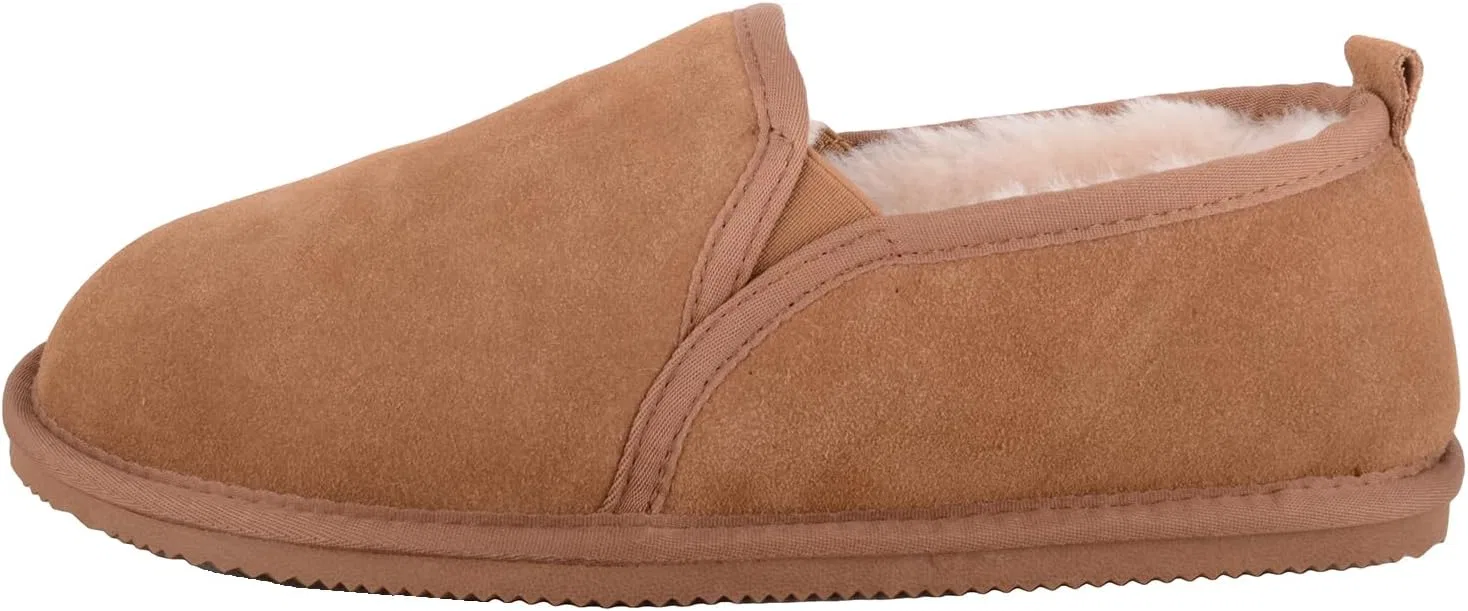 Мужские замшевые тапочки ABSOLUTE FOOTWEAR на подкладке из овчины с двойной эластичной вставкой, Maroon — фото 4
