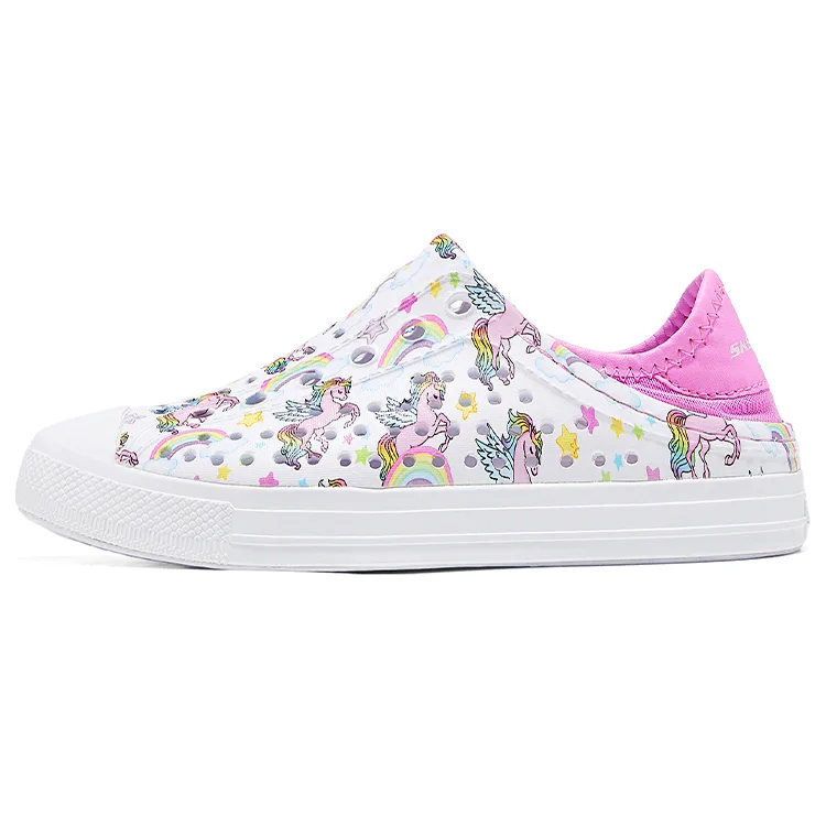 Skechers Kids Синтетическая кожаная сандалия Low top с противоскользящей, износостойкой, дышащей и быстросохнущей подошвой