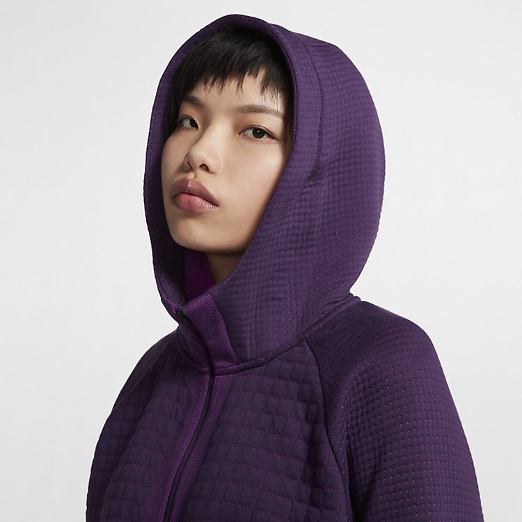 Худи (WMNS) AS W Nike Sportswear TCH FLC ENG Hoodie FZ GRAND PURPLE — фото 4