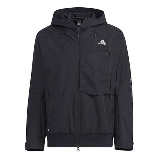 

Куртка adidas Solid Color Big Pocket Sports Hooded Jacket Men's Black, черный