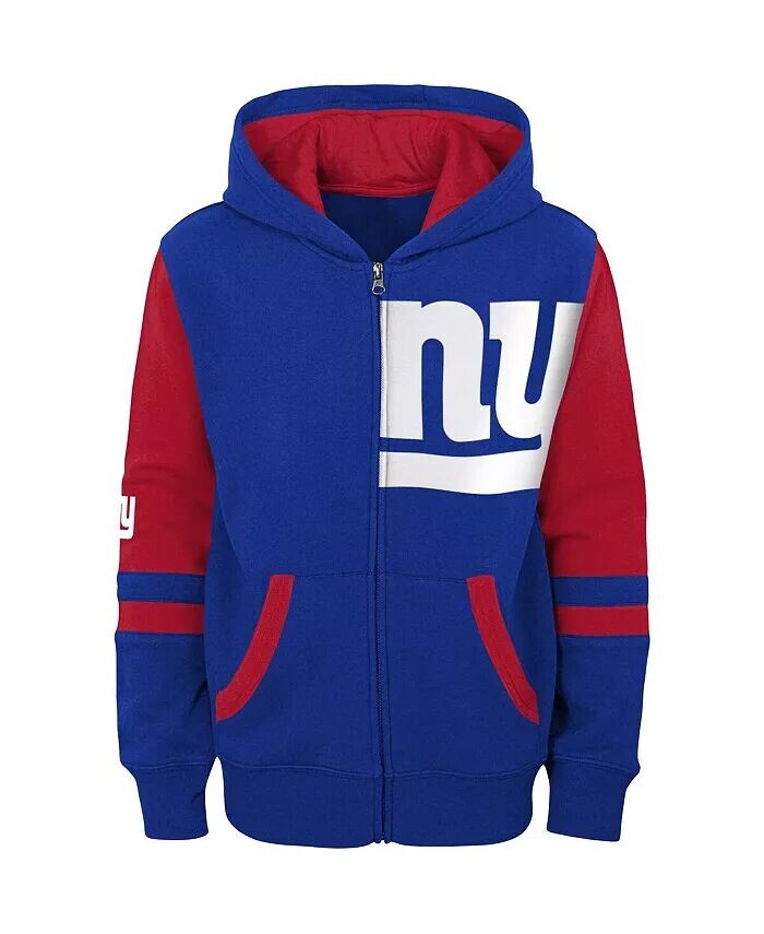 Толстовка с молнией во всю длину и цветными блоками Big Boys Royal New York Giants Outerstuff, синий — фото 3