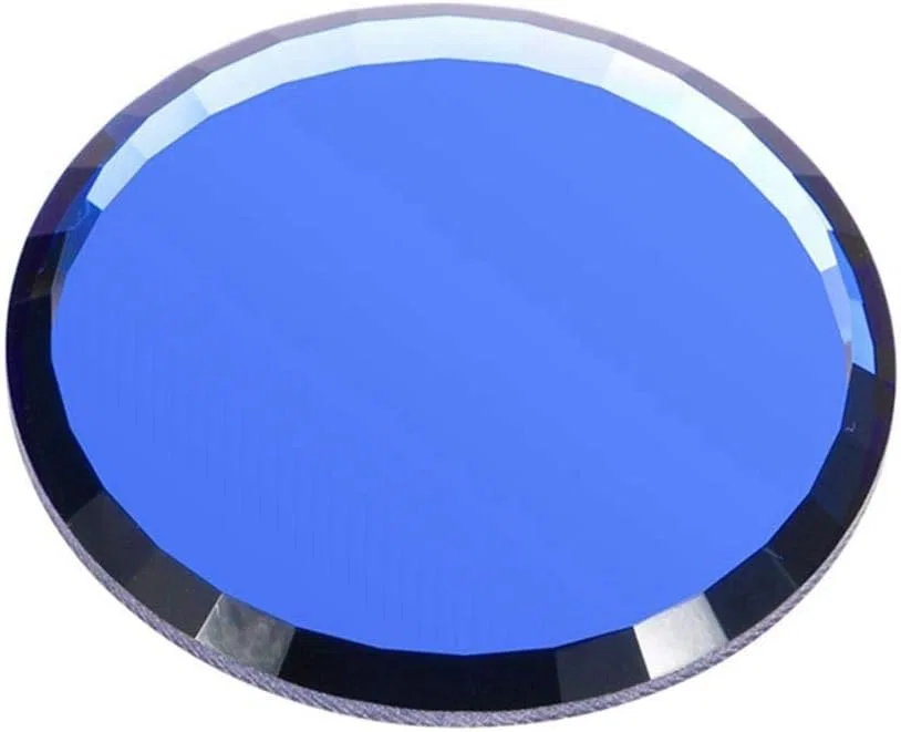 Палитра для ногтей Mirror Glass Fake Nail Tips Display Plate Color Palette Practice Shelf Nail Art Manicure Tools 7cm zhengpingpai (Color: Blue)