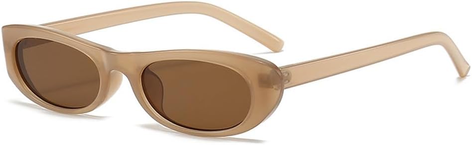 

Модные солнцезащитные очки «кошачий глаз» черного цвета для женщин, узкая прямоугольная оправа, маленькие очки для мужчин и женщин с защитой от УФ-излучения UV400 TKKTLLT, Jelly Tea