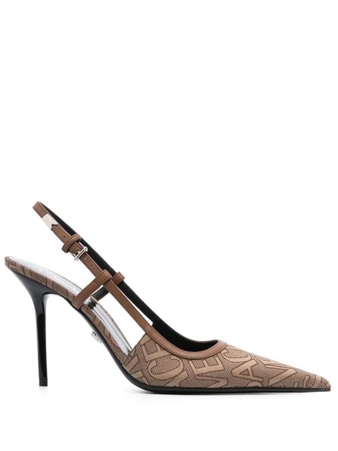 

Versace туфли с узором Versace Allover и ремешком на пятке, коричневый