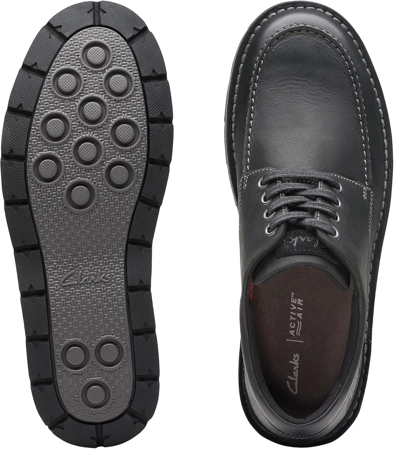 Мужские низкие оксфордские туфли Clarks Gravelle, Black Leather — фото 2