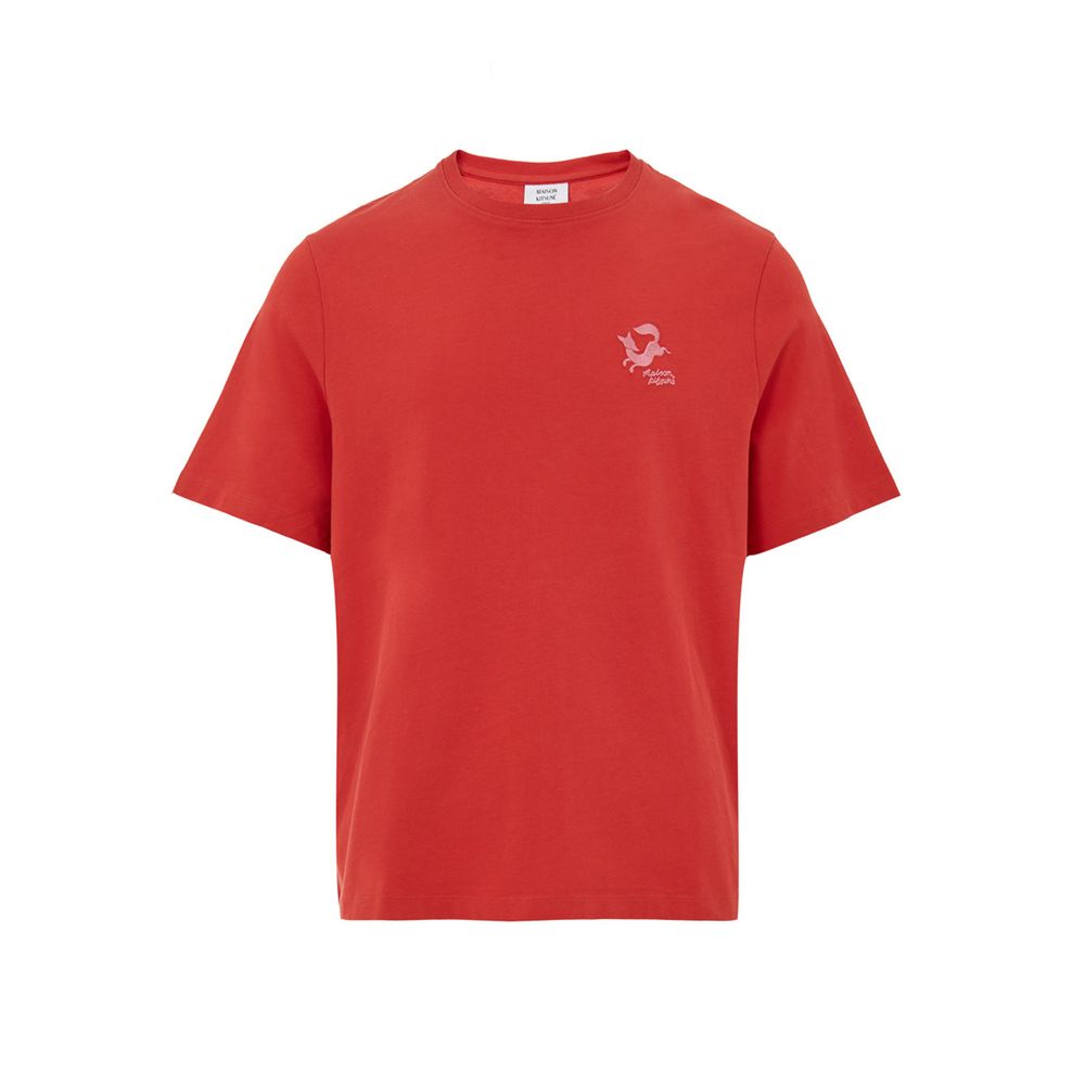 

Красная хлопковая футболка Maison Kitsuné, красный
