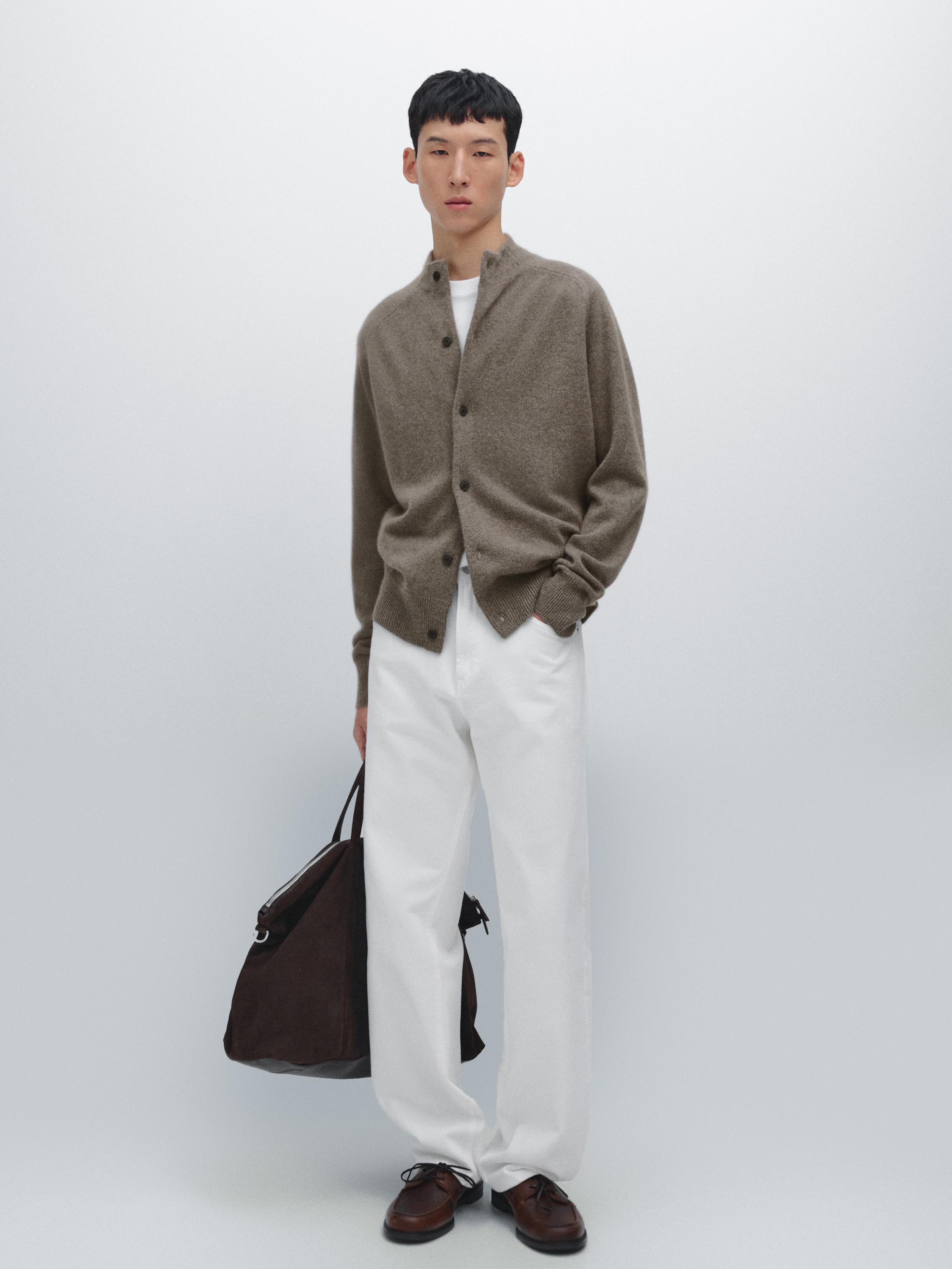 

Кардиган из 100% кашемира Massimo Dutti, Dark Khaki