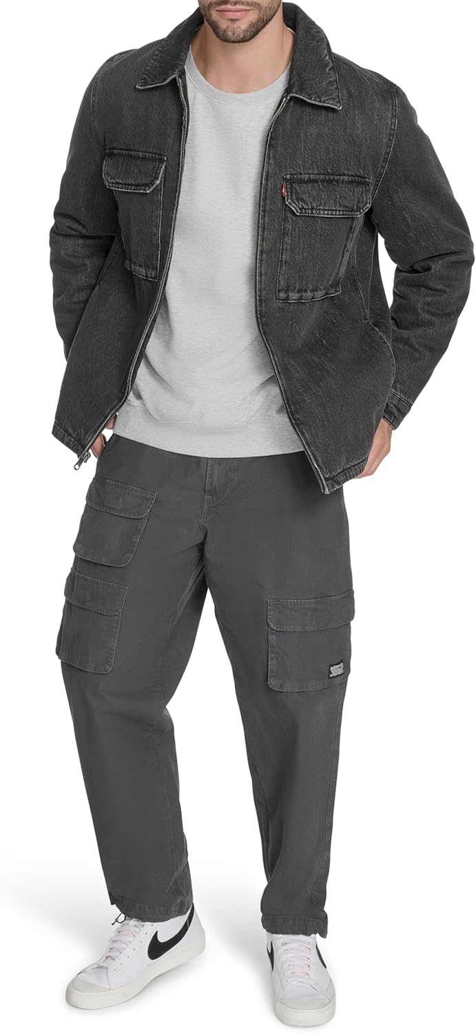 Мужская рабочая куртка Levi's с двумя нагрудными карманами, Black Wash Denim Filled — фото 2