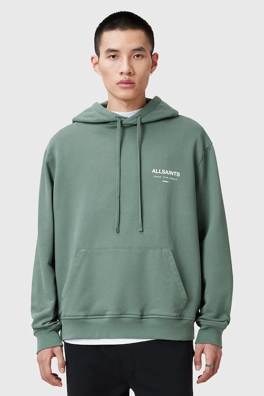 

Хлопковая толстовка UNDERGROUND Allsaints, зеленый