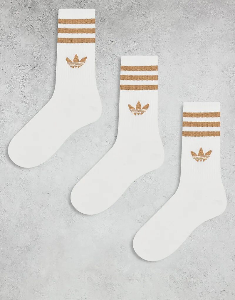 

Носки adidas Originals adicolor Trefoil, 3 Пары, белого и бежевого цветов