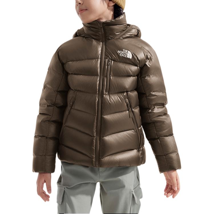 Пуховик smoky brown для подростков THE NORTH FACE, коричневый — фото 4