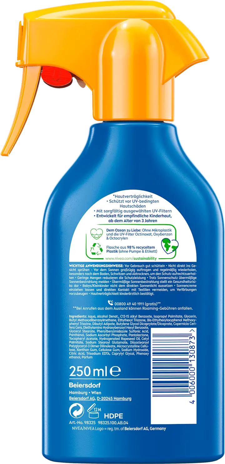 Солнцезащитный спрей NIVEA SUN Sonnenspray Kids Schutz & Pflege, LSF 50+, 250 ml — фото 2