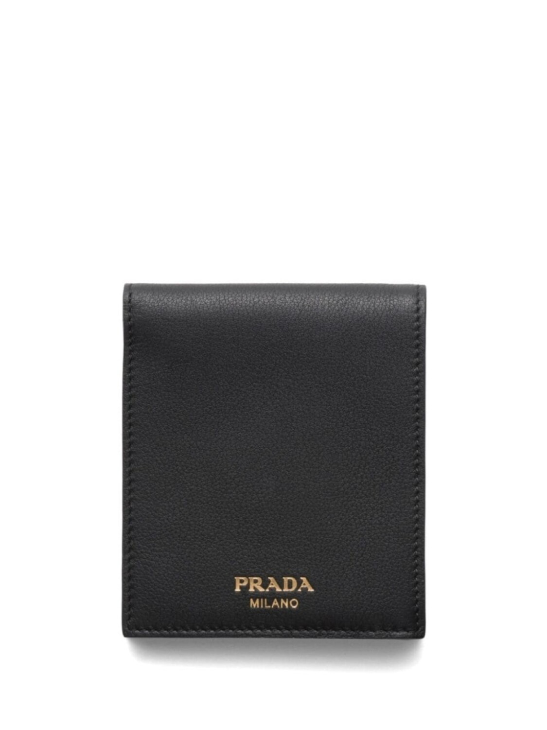 

Prada кожаный кошелек с логотипом и печатью в два сложения, черный