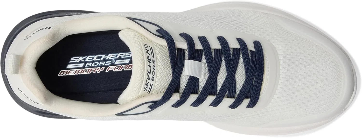 Мужские кроссовки Skechers Bobs Glide Step Arc Waves 2.0-Class Rank, White Navy — фото 3