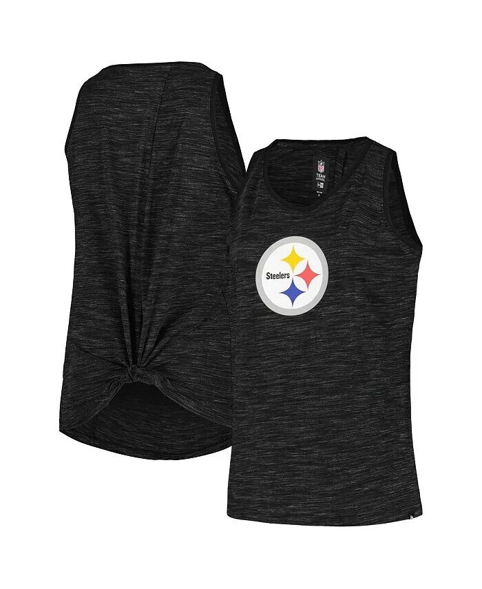 

Женская черная майка-топ Pittsburgh Steelers Plus Size Space Dye Active New Era
