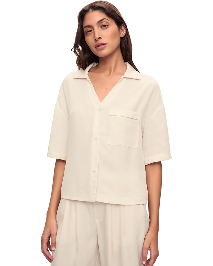 

Пижамный топ Eberjey Tencel Woven Short, цвет Whitecap Grey