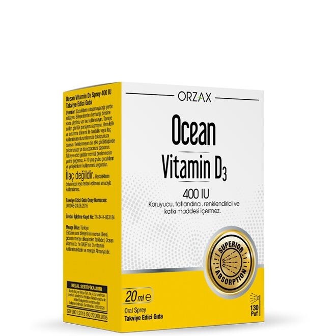 

Ocean Vitamin D3 400 МЕ 20 мл Спрей ORZAX