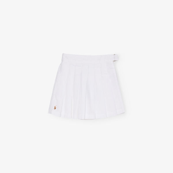 

Детская плиссированная хлопковая юбка-шорты для девочек 4-6 лет Polo Ralph Lauren, белый
